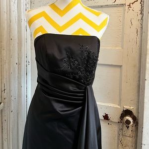 David’s Bridal Strapless Black Gown